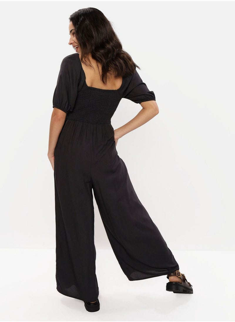 American Eagle - Puff Sleeve Wide Leg Jumpsuit - Image 1