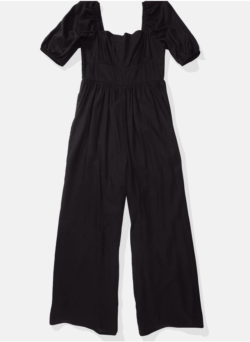 American Eagle - Puff Sleeve Wide Leg Jumpsuit - Image 1