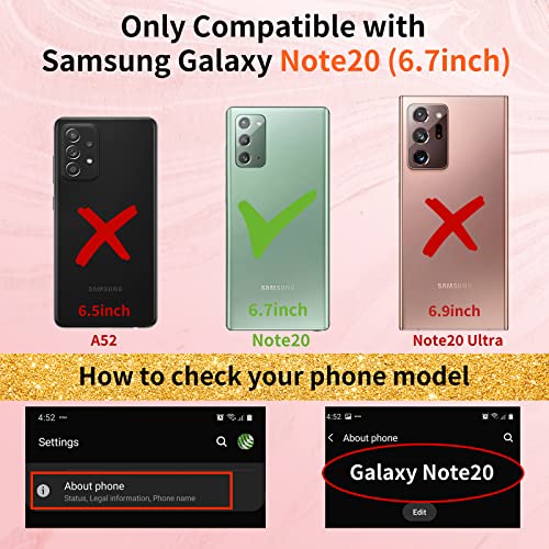 Shorogyt (3in1 Heart Case for Samsung Galaxy Note 20 5G/4G 6.7 Inch Women Cute Aesthetic Love Hearts Pattern Girls White Gold Luxury Girly Design Cases Trendy Cover+Chain for Note20 Note20 5G - Image 2