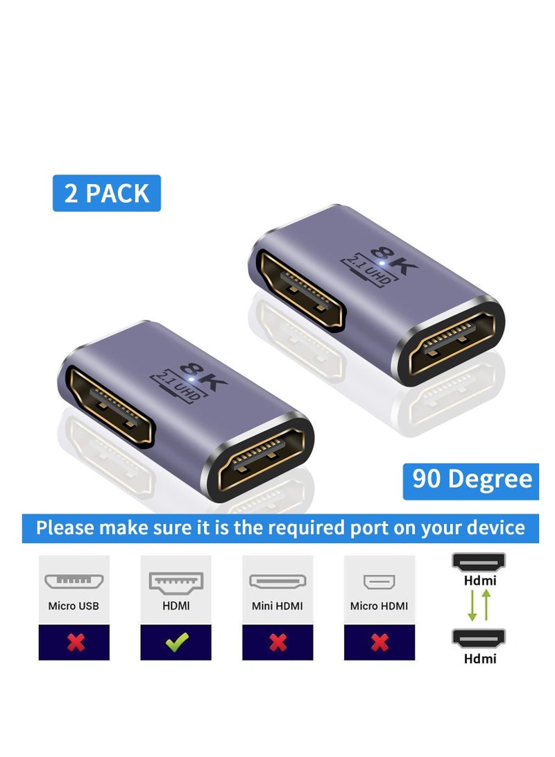 Y&D 2Pcs HDMI Coupler, Female to Adapter 8K@60Hz UHD 2.1 Support for HDTV Roku Stick Chromecast Laptop PC  - Image 3