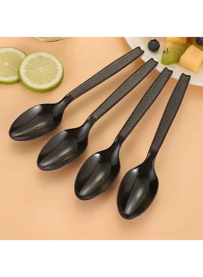 Black Salad Spoons 30PCS Thickened High Quality Dinner Dessert Pasta Fast Food Serving Utensils For Wedding Party Daily Tableware - Image 2