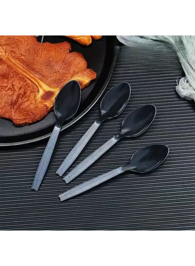 Black Salad Spoons 30PCS Thickened High Quality Dinner Dessert Pasta Fast Food Serving Utensils For Wedding Party Daily Tableware - Image 4