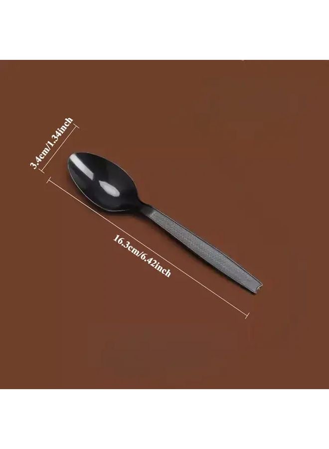 Black Salad Spoons 30PCS Thickened High Quality Dinner Dessert Pasta Fast Food Serving Utensils For Wedding Party Daily Tableware - Image 3