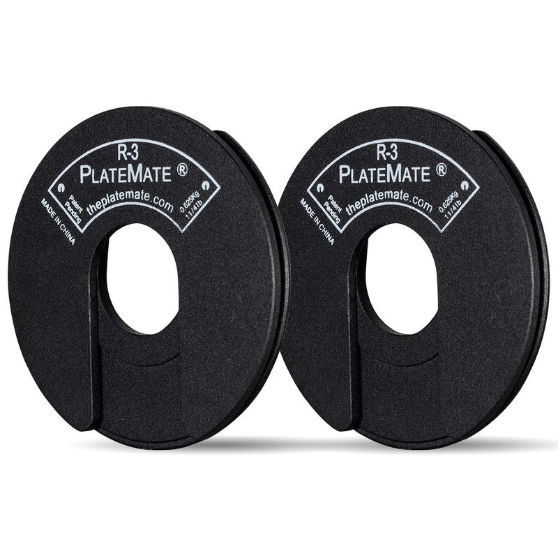 PlateMate 125 Lb each R3 Micro Loading Weight Plates Use with Metal Rubber Vinyl or Urethane Dumbbells One Pair