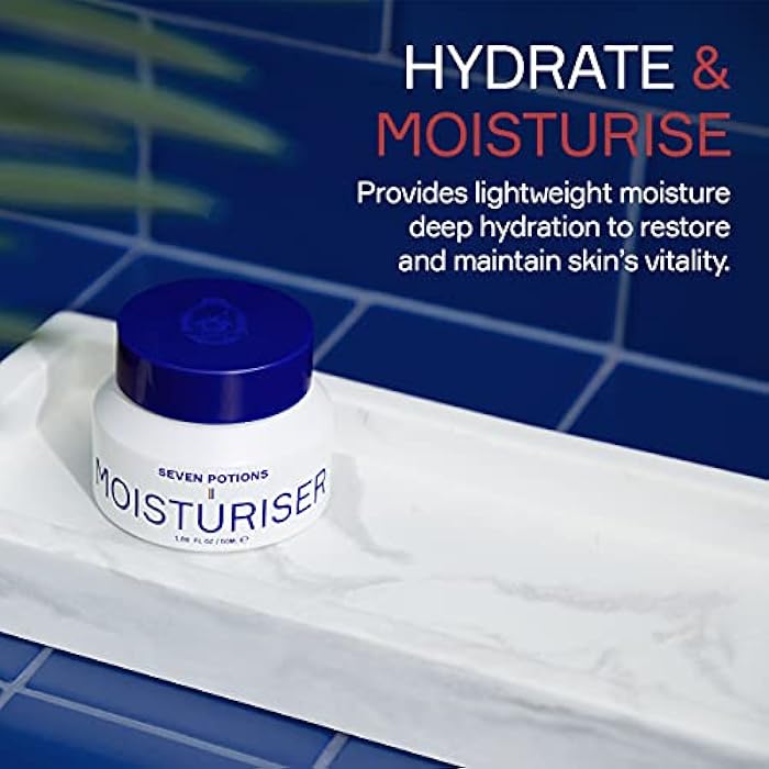 SEVEN POTIONS Anti Ageing Moisturizer for Men 1.69 FL OZ – Fragrance Free, Fast Absorbing Face Cream – Helps Prevent Fine Lines and Wrinkles – Hydrates Skin – Natural, Vegan, Cruelty Free - Image 2