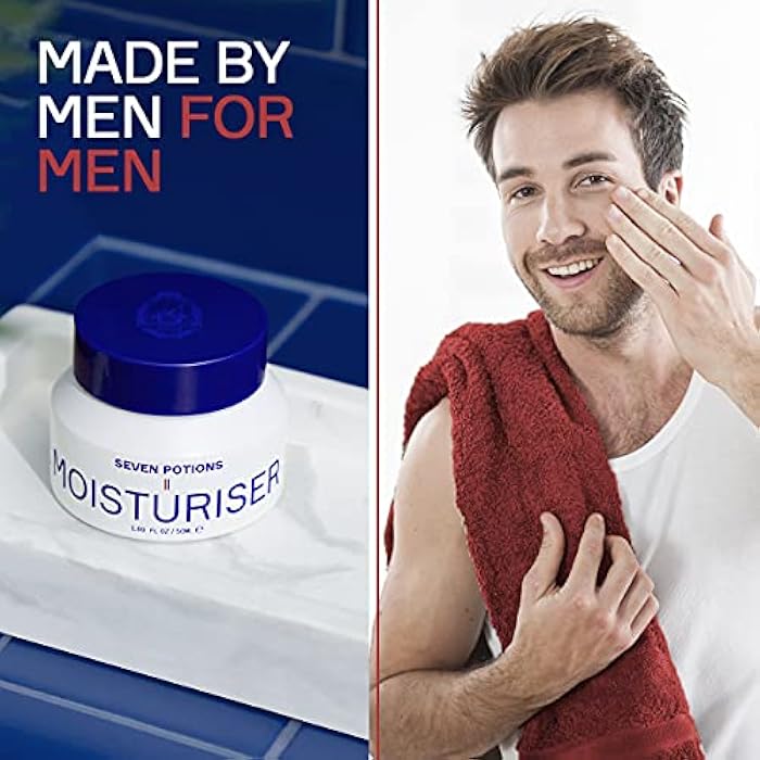 SEVEN POTIONS Anti Ageing Moisturizer for Men 1.69 FL OZ – Fragrance Free, Fast Absorbing Face Cream – Helps Prevent Fine Lines and Wrinkles – Hydrates Skin – Natural, Vegan, Cruelty Free - Image 3