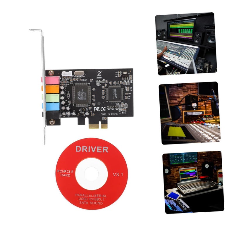 Pcie To Sound Card Internal Audio Expansion With Low Profile Bracket Digital Surround Sound Compatible With Windows For Desktop Random Color - Image 3