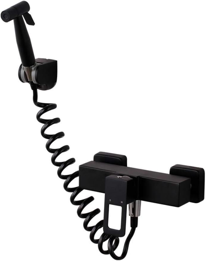 بندقية رش الاستحمام من الفولاذ المقاوم للصدأ الأسود مثبتة على الحائط طقم الاستحمام الإسلامي 304 طلاء اللكر - Image 1