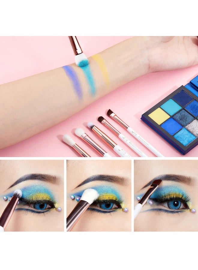 Jessup Eye Makeup Brush Set Professional 15pcs White/Rose Gold Premium Natural-synthetic Eye Shadow Blending Concealer Eye & Brow Liner Brushes, T217 - Image 4