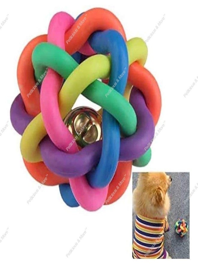 PETLICIOUS & MORE لعبة حبل للجراء من بيتليشوس آند مور، لعبة حبل للكلاب الصغيرة، لعبة حبل على شكل طبلة، كرة للجراء، كرة قوس قزح، كرة للكلاب (قد يختلف اللون) - عبوة من قطعتين - Image 5