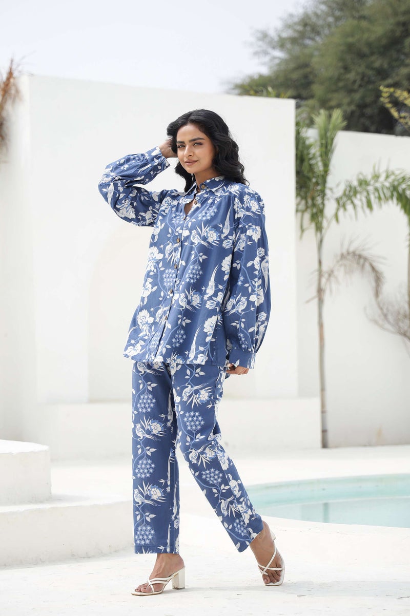 Label Flavia طقم متناسق باللون الأزرق البحري للنساء - Image 1