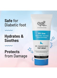 Chemist at Play Foot Cream For Cracked Heels & Diabetic Foot | Up To 24 Hours Of Moisturization | 10% Urea & Natural Ahas | Nourishment & Hydration | For Dry & Cracked Feet | Lightweight | 50G  - Image 3