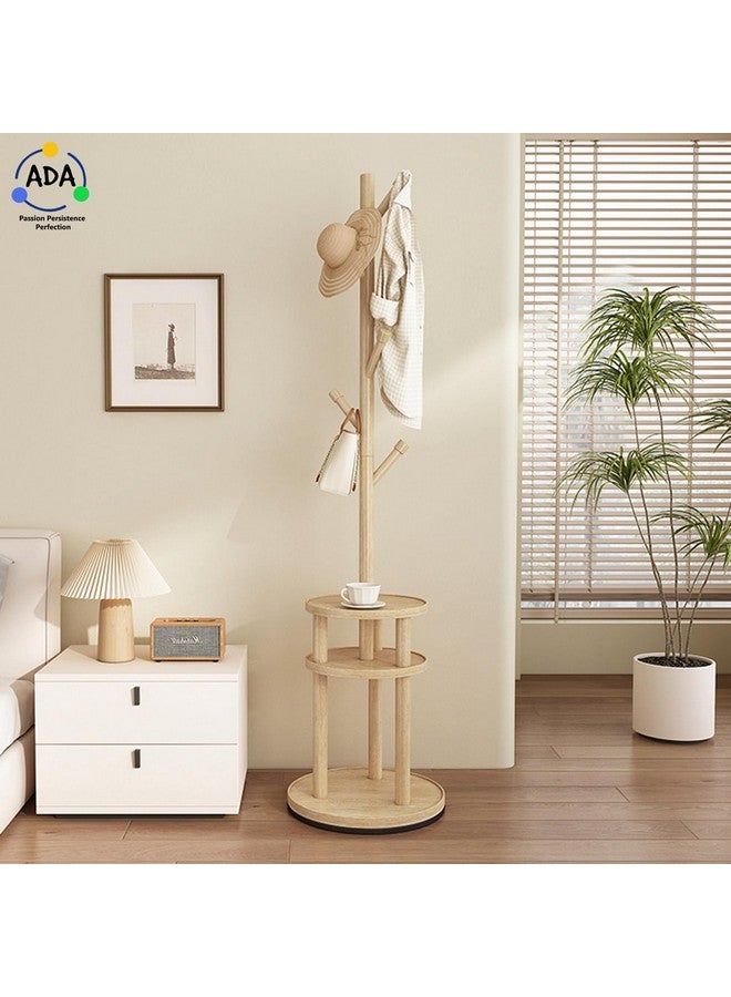 ADA ADA® Premium Coat Rack Freestanding, Entryway Coat Hanger Stand with Storage Shelf, Hall Tree With 6 Hooks, Standing Coat Rack, Floor Standing Solid Wood Tree Stand - (40 x 40 x 163cm) - Natural  - Image 5