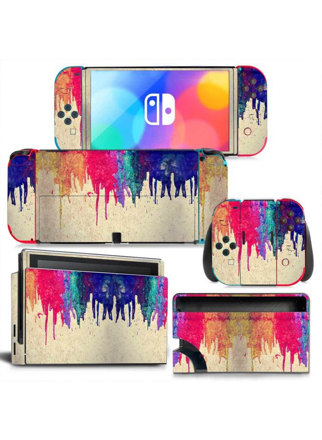 عام Switch Oled Game Machine ملصق لكامل الجسم يدعم دفعة مختلطة من الرخام ملصق بمقبض - اللون: TN-NSOLED-0747 - Image 4