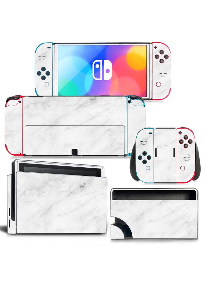 عام Switch Oled Game Machine ملصق لكامل الجسم يدعم دفعة مختلطة من الرخام ملصق بمقبض - اللون: TN-NSOLED-0747 - Image 3