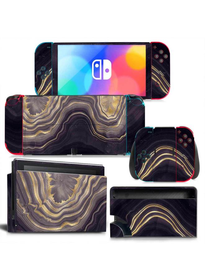 عام Switch Oled Game Machine ملصق لكامل الجسم يدعم دفعة مختلطة من الرخام ملصق بمقبض - اللون: TN-NSOLED-0747 - Image 1