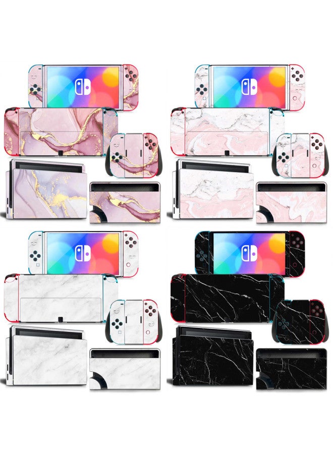 عام Switch Oled Game Machine ملصق لكامل الجسم يدعم دفعة مختلطة من الرخام ملصق بمقبض - اللون: TN-NSOLED-0747 - Image 2