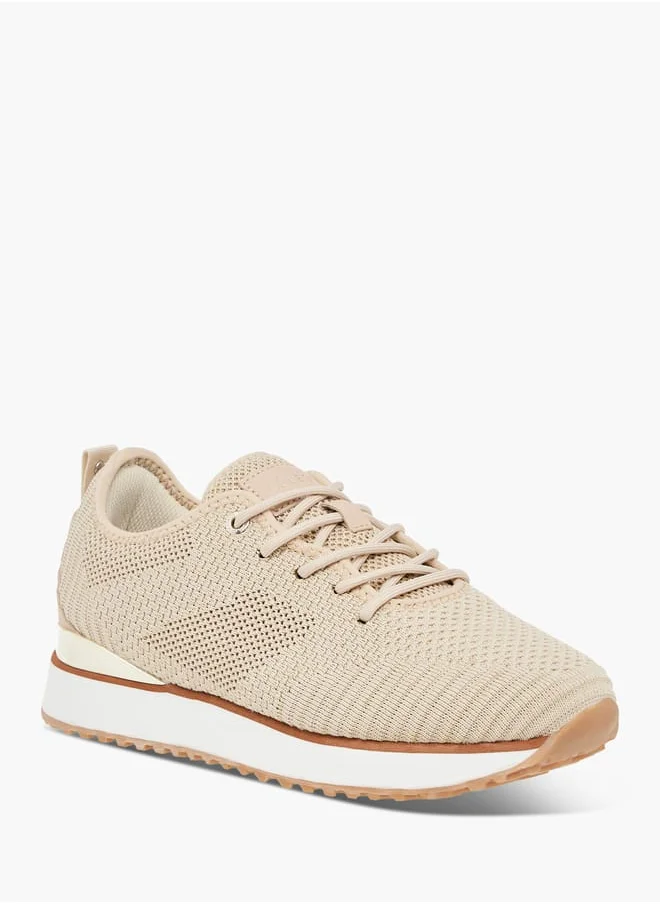 سيليست Women's Mesh Textured Sneakers with Lace-Up Closure