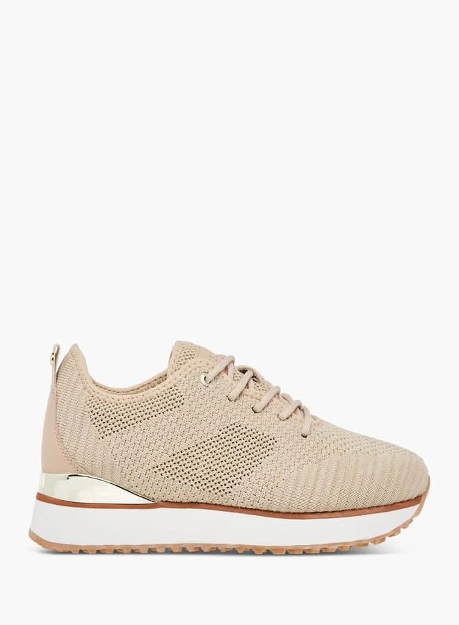 Celeste Women's Mesh Textured Sneakers with Lace-Up Closure