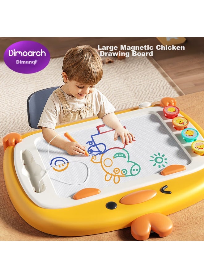 Dimoarch Dimanqi Children's Erasable Magnetic Drawing Board, Diy Painting Colorful Writing Board For Boys And Girls, 1-2 Years Old Little Chicken Drawing Board - Image 1