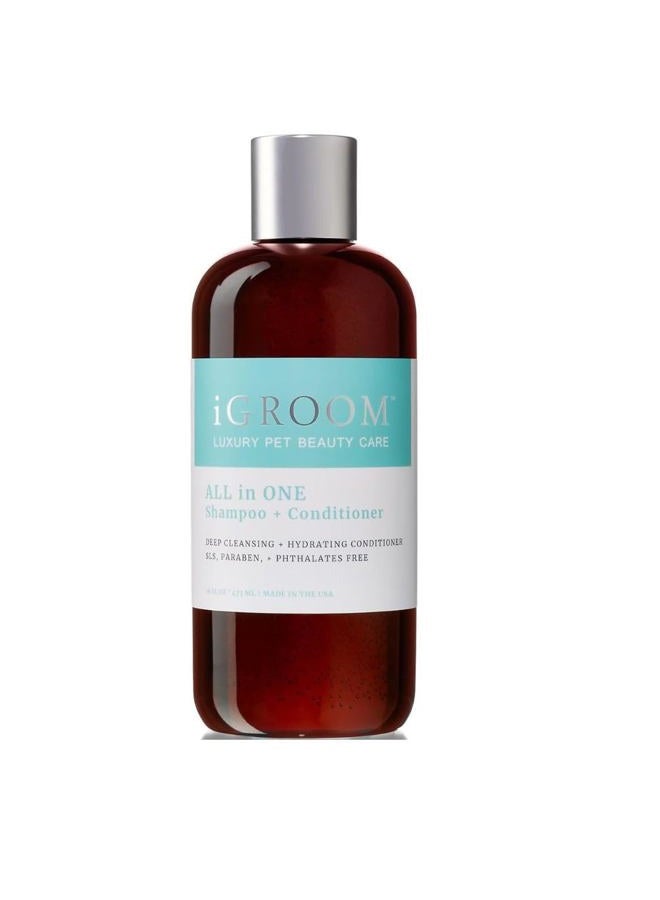 iGroom All-in-One Dog Shampoo + Conditioner, Luxury Pet Beauty Care, Deep Clean All Coat Types, Hydrate and Condition Coat, Made in The USA, 16 oz - Image 1