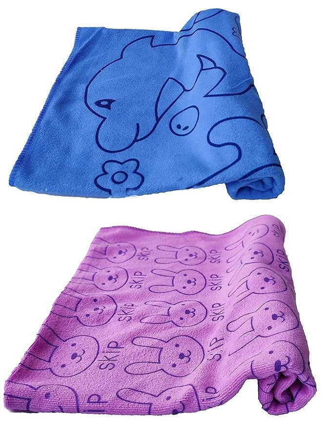 TEDDYIFY Soft Cotton Baby Bath Towel for Infants, Toddlers and New Born Babies, Bathing Essentials, Attractive Colors and Prints (2 Dark Towel) - Image 1