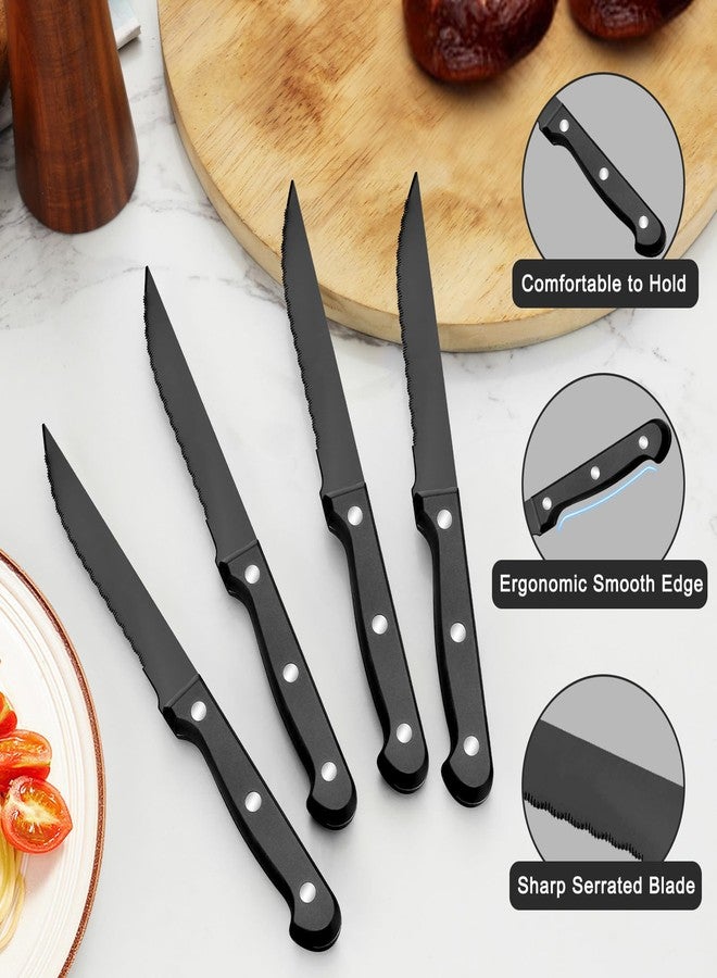 Pleafind 72Pcs Black Silverware Sets for 12 - Dishwasher Safe, Flatware Set with Steak Knives, Stainless Steel Cutlery Set, Include Forks Spoons and Knives Set, Utensil Sets for Home Restaurant - Image 5
