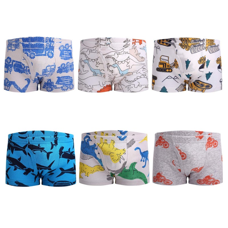 Taxzode Boys' Cool Comfort Breathable Soft Boxer Brief size 2-3T 3-4T 4-5T 5-6years 7-8years 6-Pack 5-6T - Image 2