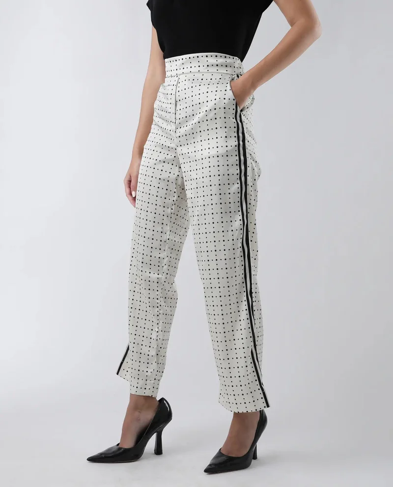 Rareism Women's Satin Straight-Leg Trousers