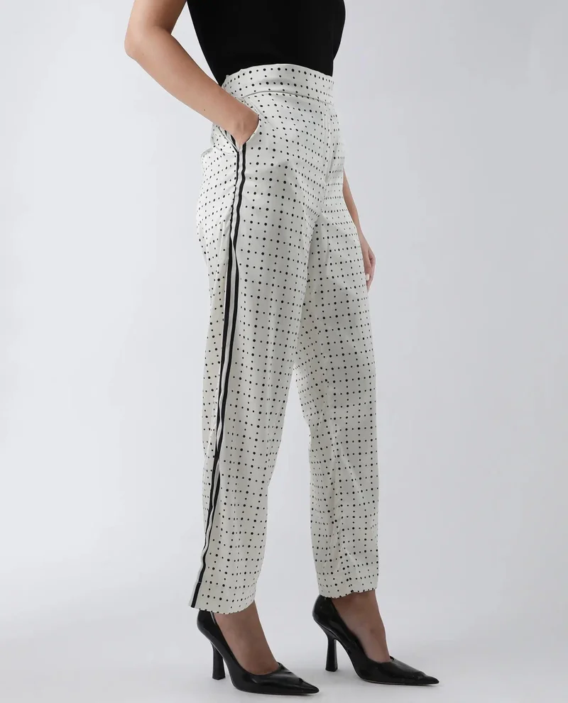 Rareism Women's Satin Straight-Leg Trousers