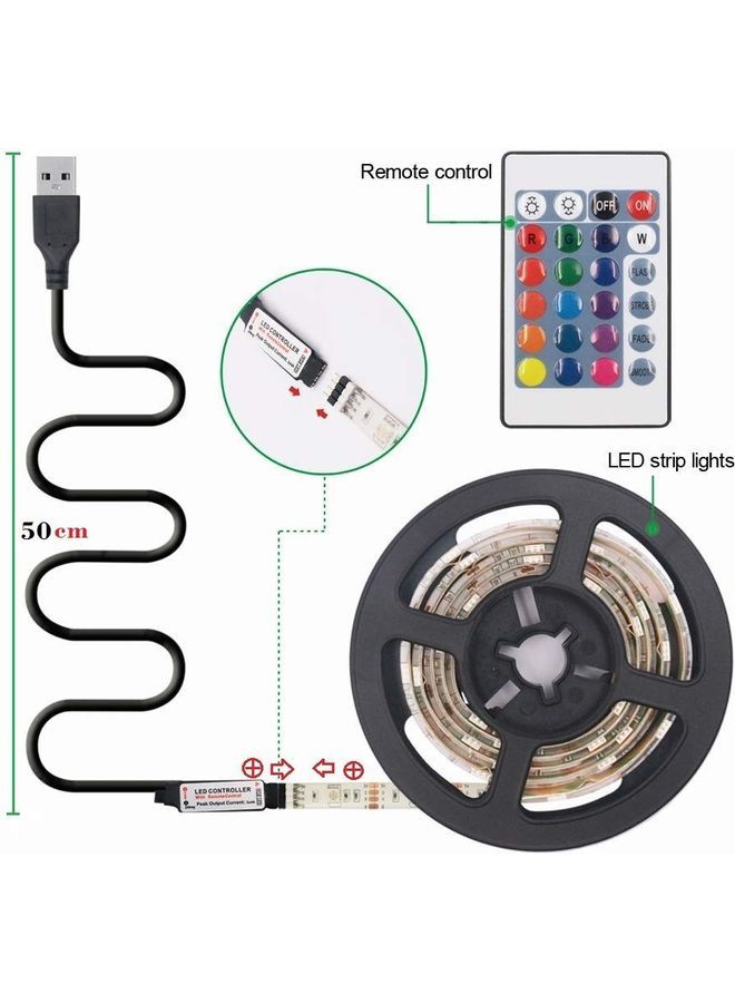 نيبمينينت شريط إضاءة ب180 ضوء LED بفضاء لوني ار جي بي مع جهاز تحكم عن بعد متعدد الألوان - Image 2