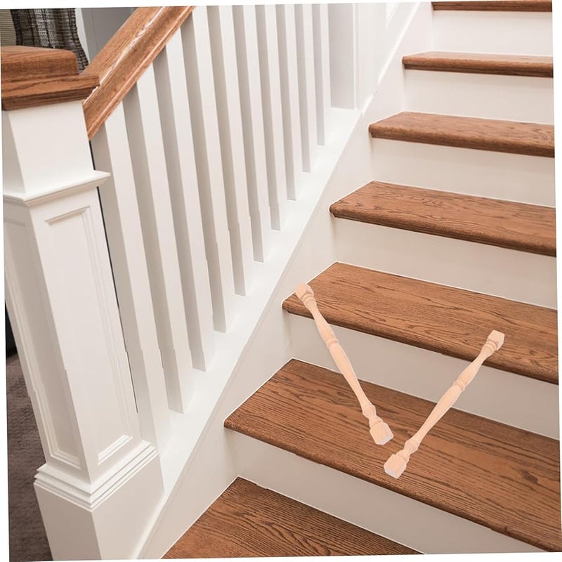 Unfinished Wooden Spindle Roman Column DIY Staircase Decorative Post 4PCS - Image 3