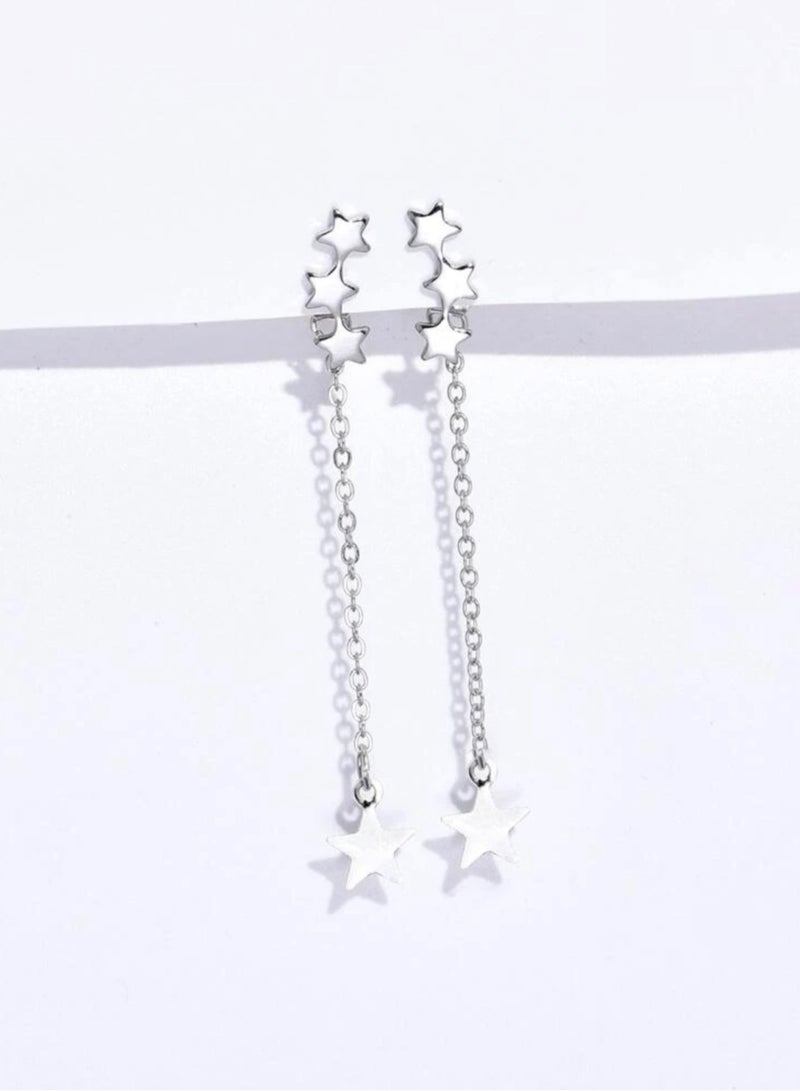 إيكوال حلق اذن نسائي بتصميم عصري وأنيق باللون الفضي - Image 3