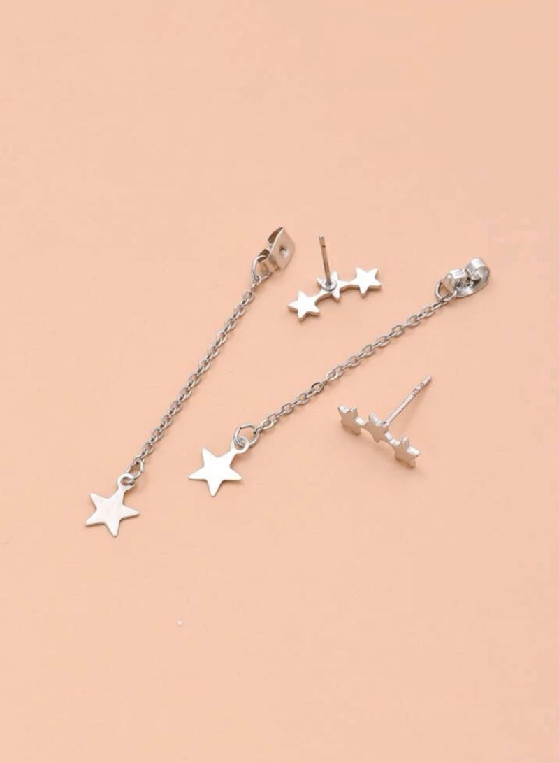 إيكوال حلق اذن نسائي بتصميم عصري وأنيق باللون الفضي - Image 1