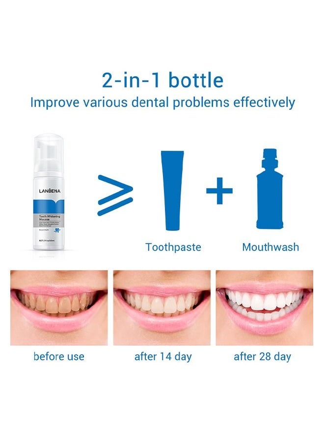 LANBENA Teeth Whitening Mousse Cleanin 60ml, Ultra-Fine Mousse Foam Deep Clean Gums, Stain Removal, Oral Care Toothpaste Replacement  - Image 5