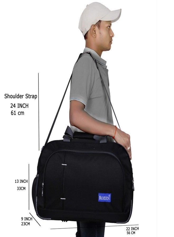 ROZEN 52Liters 22 Inch Heavy Dutty Travel Luggage Duffel Bag (Black) - Image 4