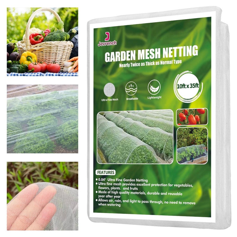 Garden Netting Jevrench Durable Ultra Fine Garden Netting Garden Plant Cover Row Cover Makes Plants Vegetables Fruits and Flowers Grow Better 10ft x 35ft