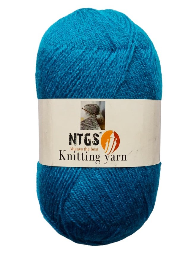 NTGS BigBoss Wool Soft Fingering Hand Knitting Dyed Dark Sky Blue Shade Wool Crochet Hook Yarn (200 g) Shade no38
