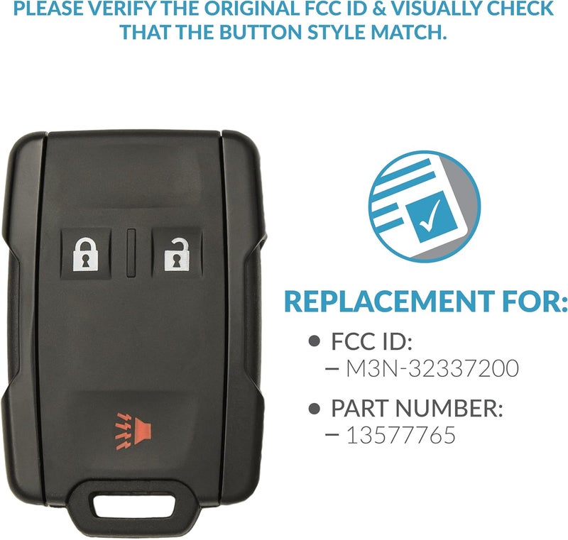 Keyless2Go Replacement 3 Button Remote Key Fob for GM Vehicles - 433 MHz - 2 Pack - Image 4