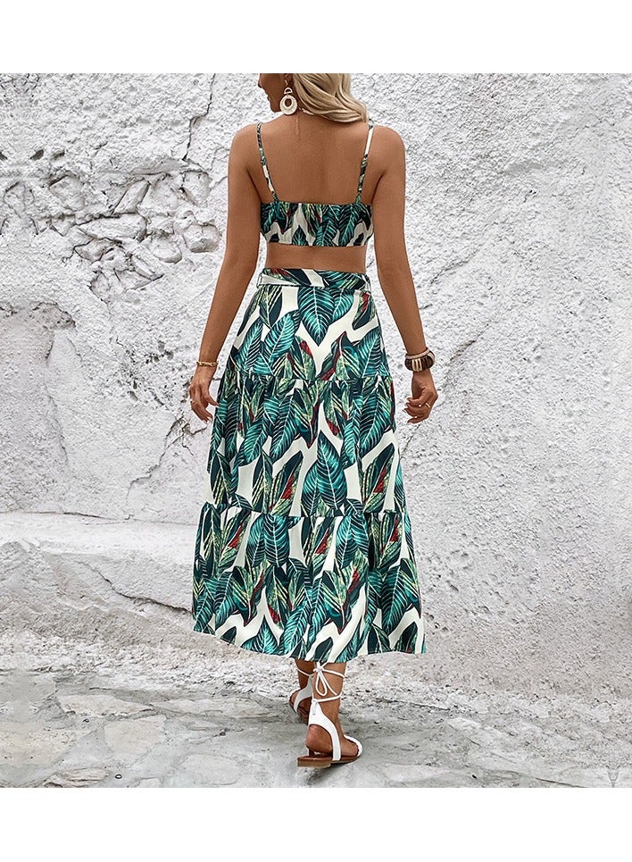 Summer Fashion Holiday Printed Suspender Set Two Piece, Women's - Image 3