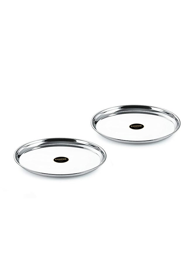 BLACKSTONE - Stainless Steel Buffet Plates Rice Plates Set of 2 Pcs 28cm - Image 1