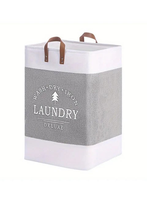 1pc Large Capacity Foldable Laundry Hamper with EVA Material - Durable Storage Basket with Handles for Clothes, Toys, Home Organization