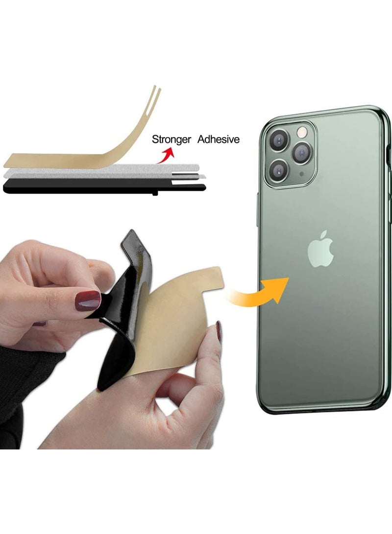 3Pcs Phone Wallet, Phone Card Holder for Back of Phone Case, Dual Pocket Phone Wallet Stick On Compatible for iPhone, Samsung and Most of Cell Phone (Black, White, Grey) - Image 5