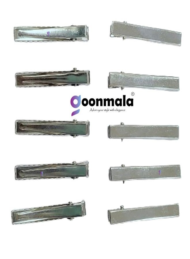 Goonmala مشابك شعر من الفولاذ السبائكي العادي، مشابك تمساح معدنية لصنع فيونكات الشعر، وإكسسوارات الزهور، وغيرها من الإكسسوارات التي يمكنك صنعها بنفسك (50) - Image 2