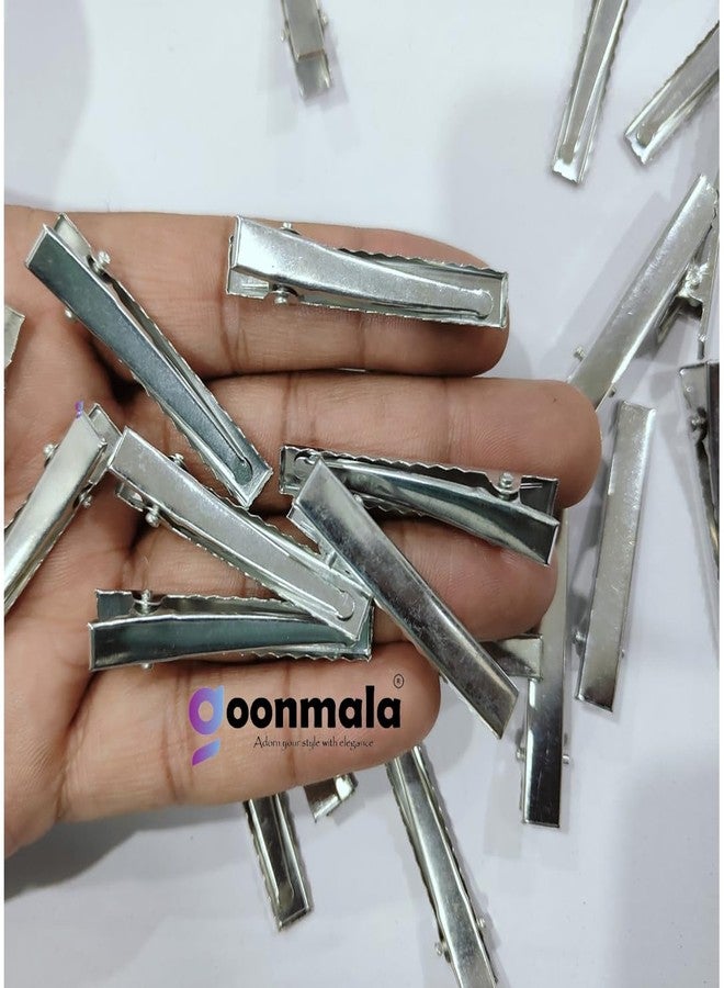 Goonmala مشابك شعر من الفولاذ السبائكي العادي، مشابك تمساح معدنية لصنع فيونكات الشعر، وإكسسوارات الزهور، وغيرها من الإكسسوارات التي يمكنك صنعها بنفسك (50) - Image 3