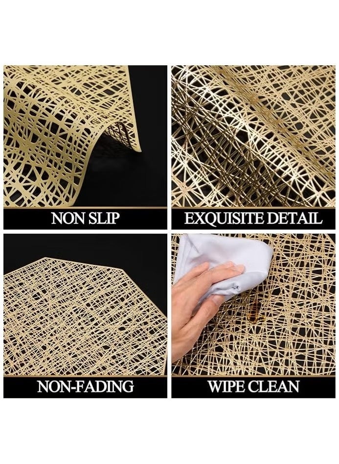 ناكسوس 6 قطع من مفارش الطاولة المقاومة للحرارة والمانعة للانزلاق المصنوعة من مادة البولي فينيل كلوريد البلاستيكية المجوفة لتزيين الطاولة للحفلات وحفلات الزفاف - Image 4