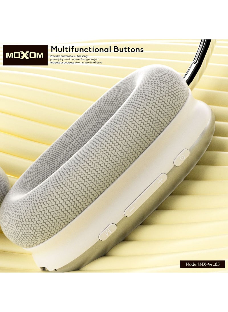 MOXOM MX-WL85 Wireless On-Ear Headphones - Pure Bass - 40H Battery - Speed Charge - Fast Usb Type-C - Foldable Hi-Fi Audio  - Image 4