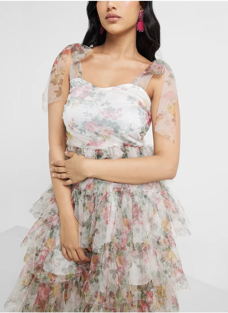 Ella Limited Edition Layered Floral Print Dress