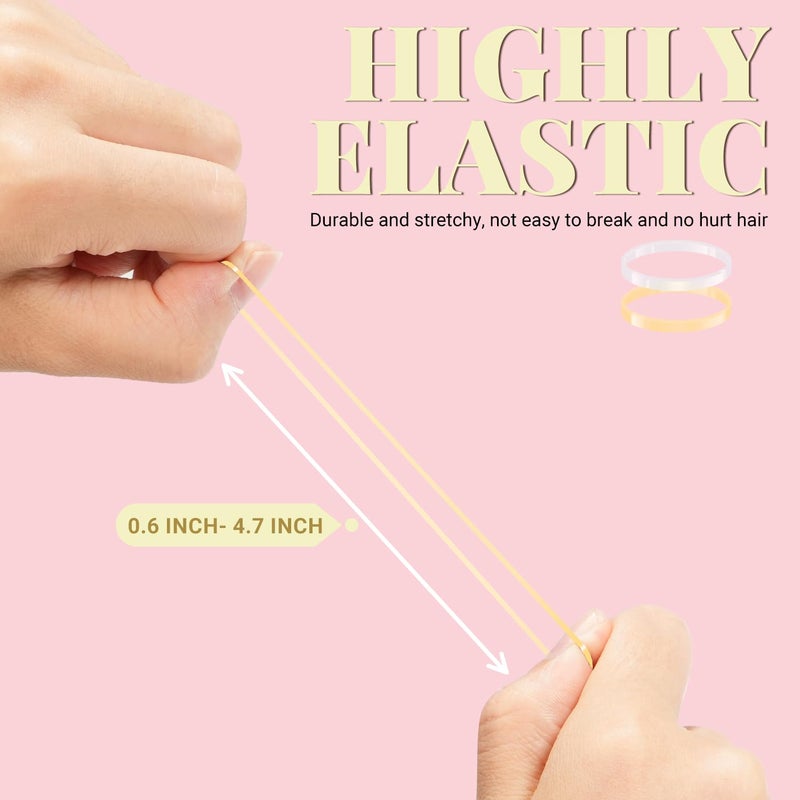 IKOCO 415pcs Bobby Pins Hair Pins Set, 200pcs U Shaped Pins & Elastic Hair Ties for Women with Hair Net, Gold - Image 5