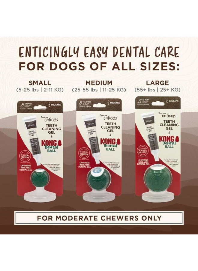 TropiClean Enticers Kong Dental Ball Kit for Medium Dogs | Teeth Cleaning Gel | Smoked Beef Brisket Flavor | 1 oz.  - Image 4
